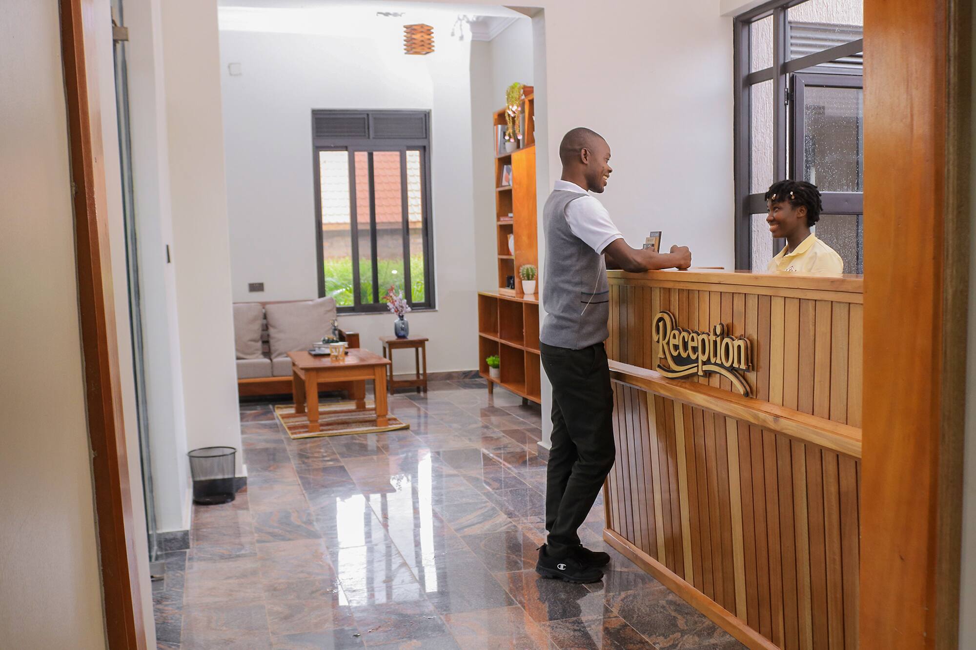 The reception desk at Hati Residences