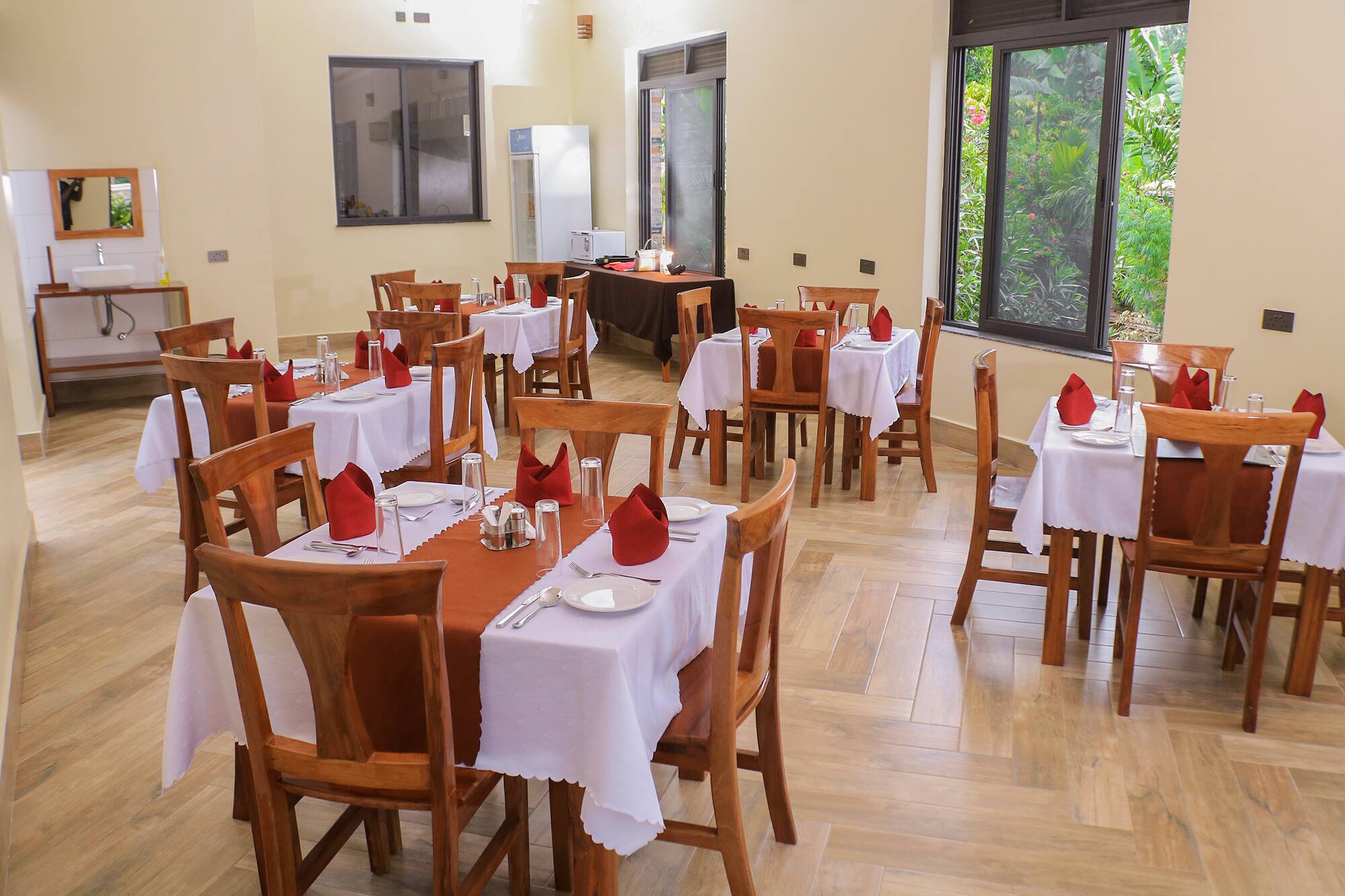 The Hati restaurant laid for service