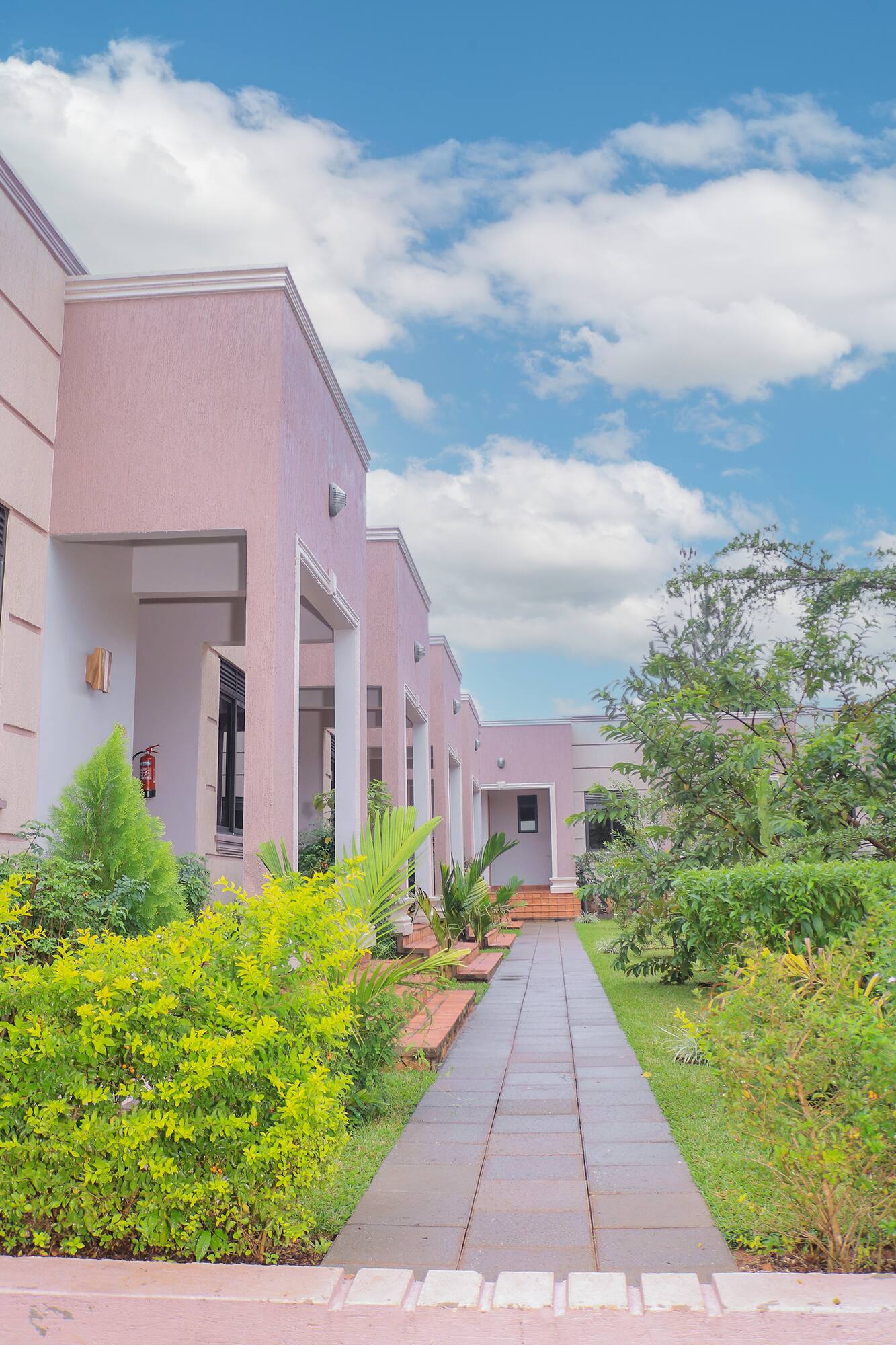 The garden walkway between the Hati Residences buildings